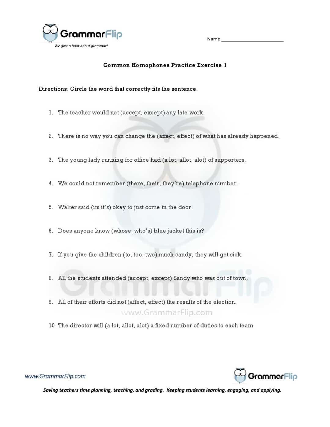 worksheets